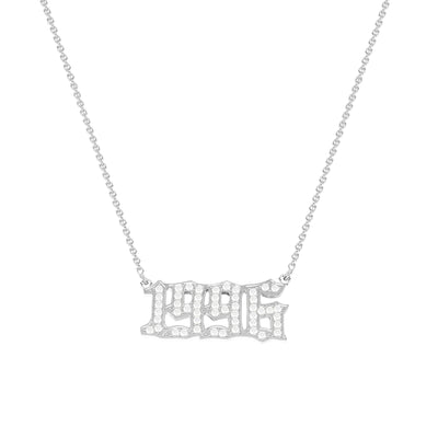 Halskette Jahreszahl Gothic mit Zirkonia (4807970717773)