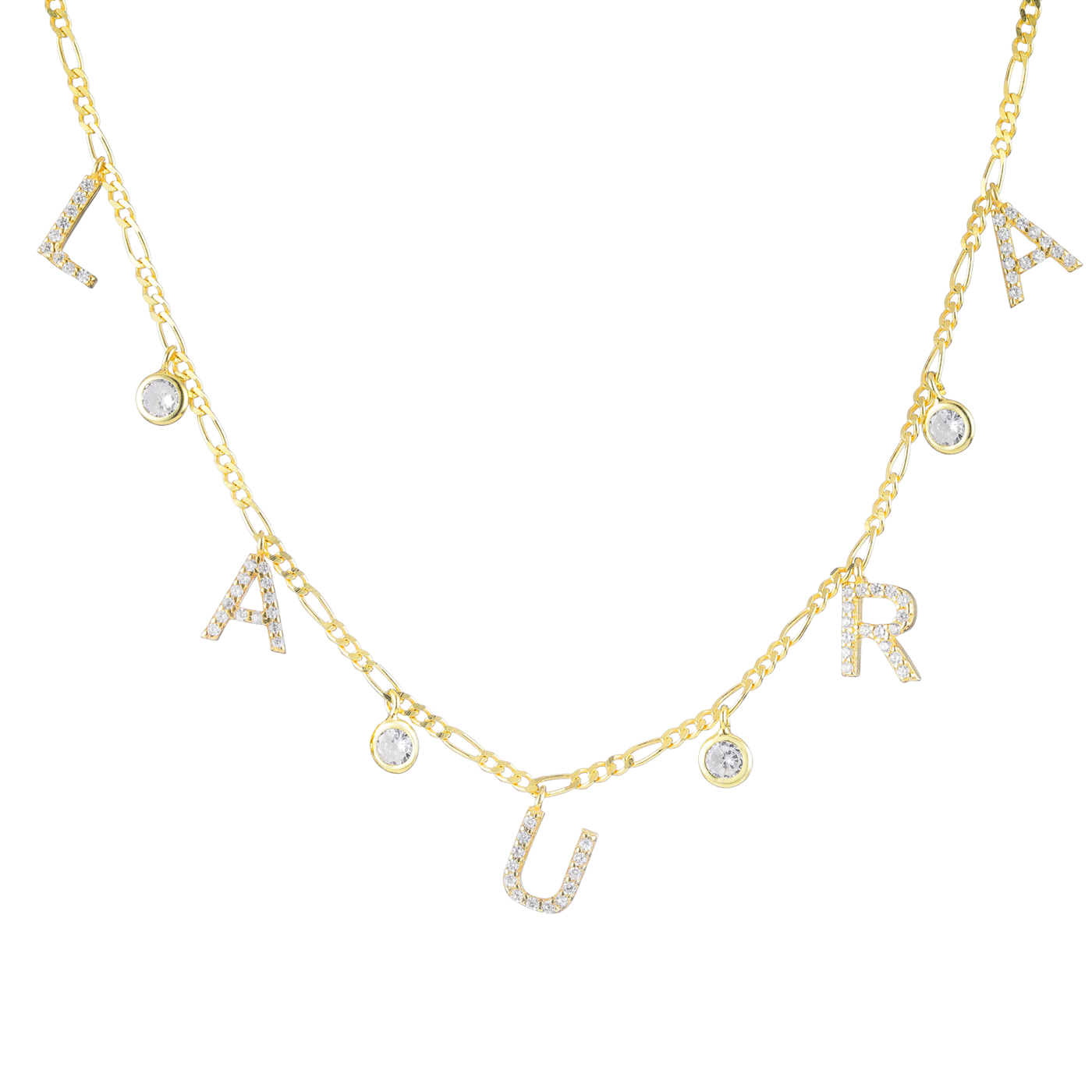 Buchstaben Halskette mit Zirkonia Anhänger (4500594819149)