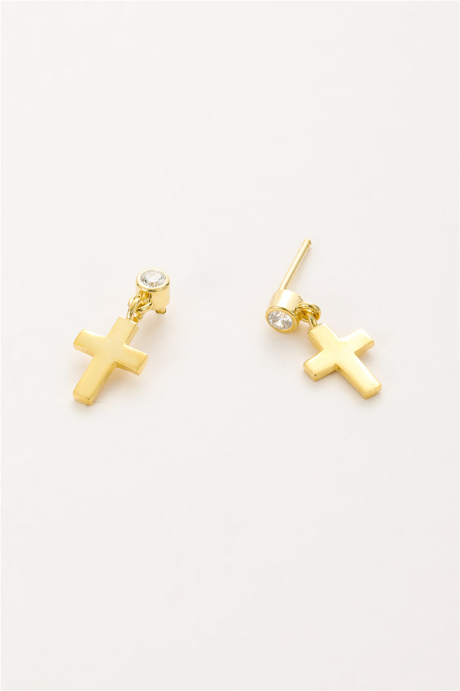 Boucles d'oreilles à tige pendentif croix