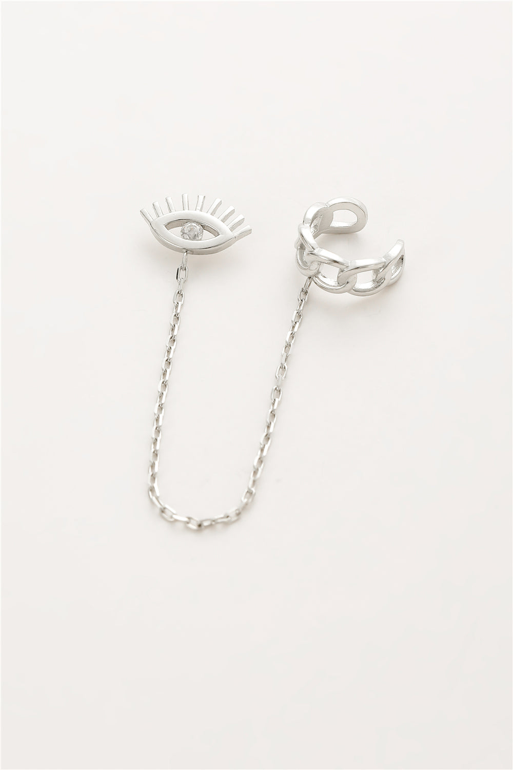 Zirkonia Auge Ohrstecker mit Earcuff