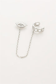 Zirkonia Auge Ohrstecker mit Earcuff