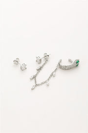 Earrings – hanging snake with stones