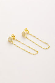 Double strand full heart stud earrings