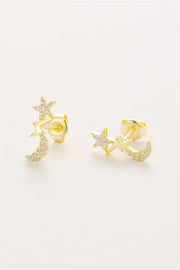 Star Moon - stud earrings