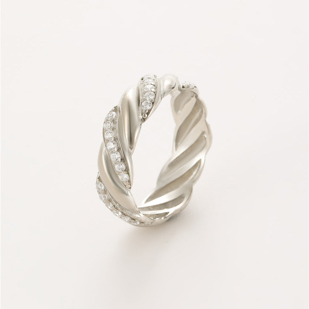 Braid Ring mit Zirkonia