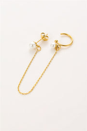 Earring pearls with earcuff
