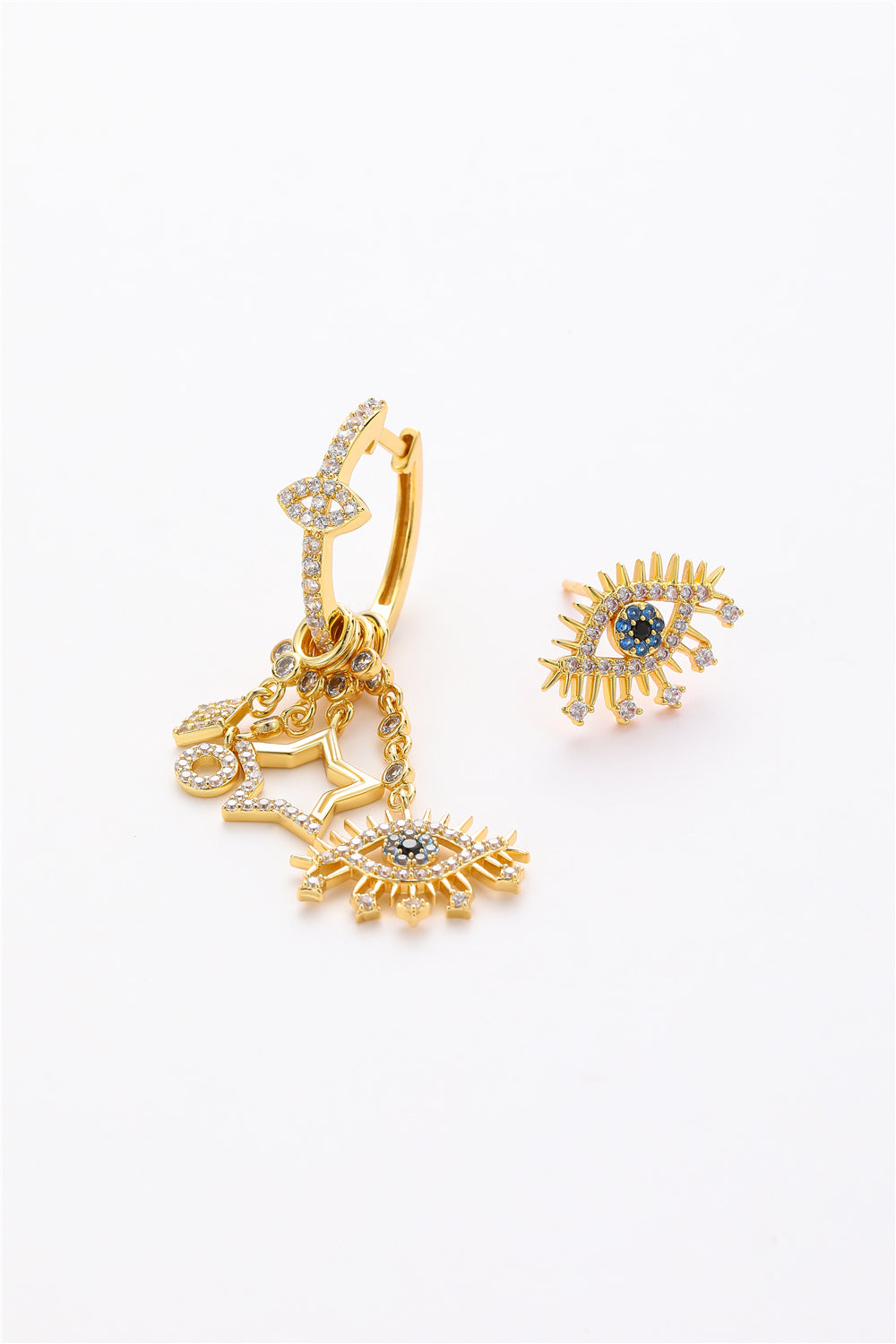 Eye-Effect & Star Single-Ohrring mit Ohrstecker
