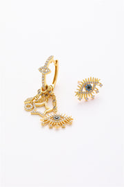 Eye Effect &amp; Star single earring with stud earrings