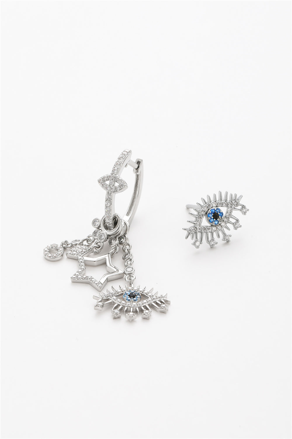 Eye Effect &amp; Star single earring with stud earrings