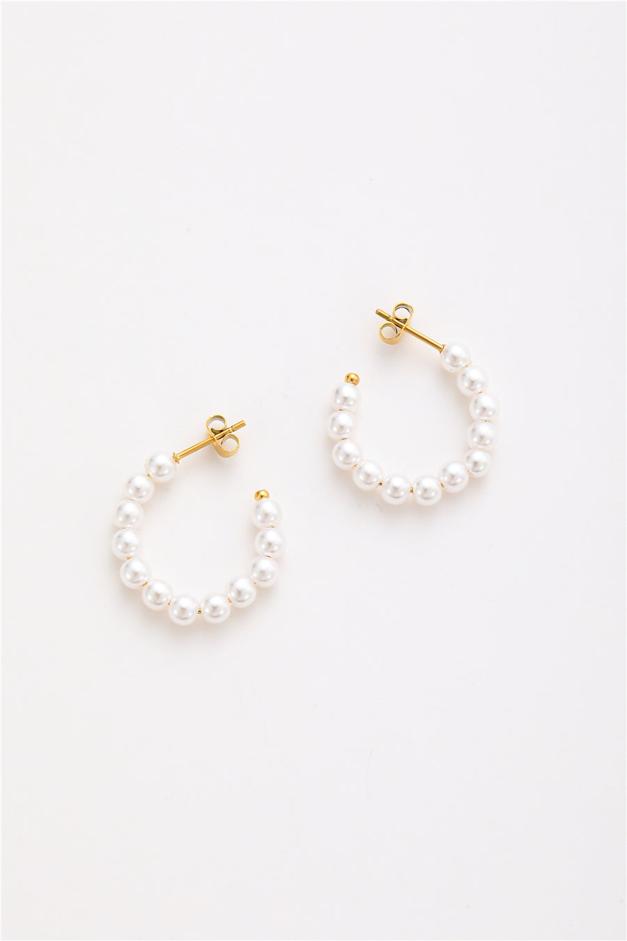 Boucles d'oreilles à tige en perles unies