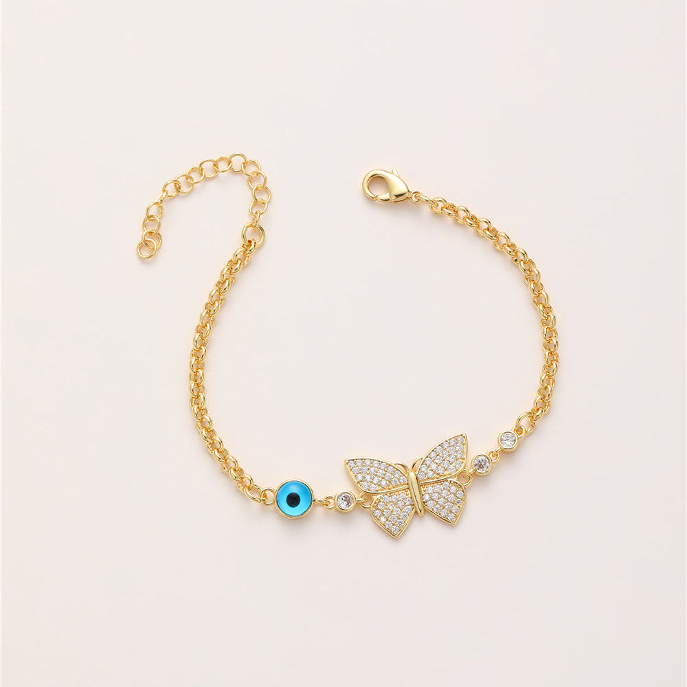 Bracelet papillon avec œil bleu