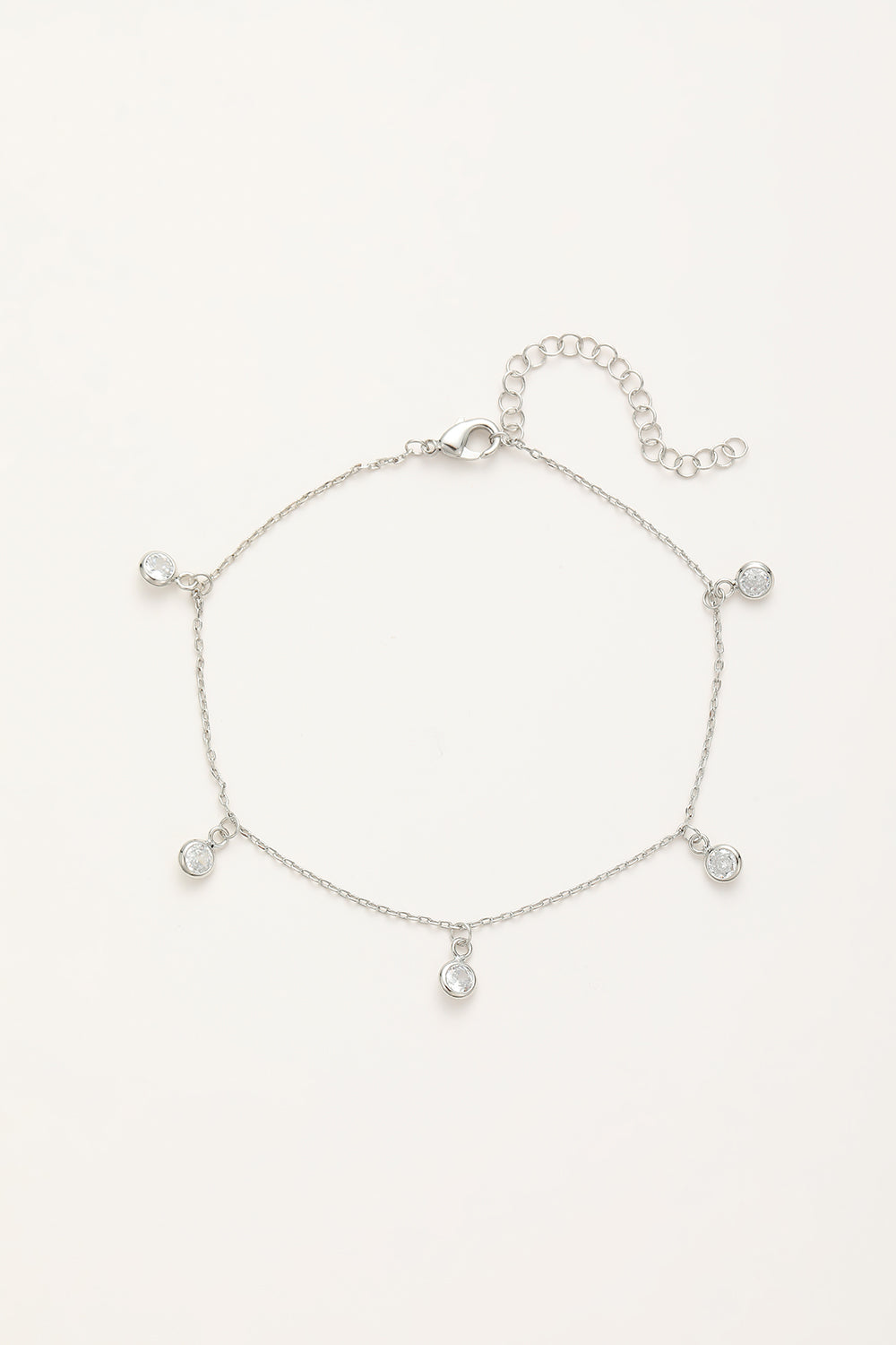 Ankle chain with zirconia pendant