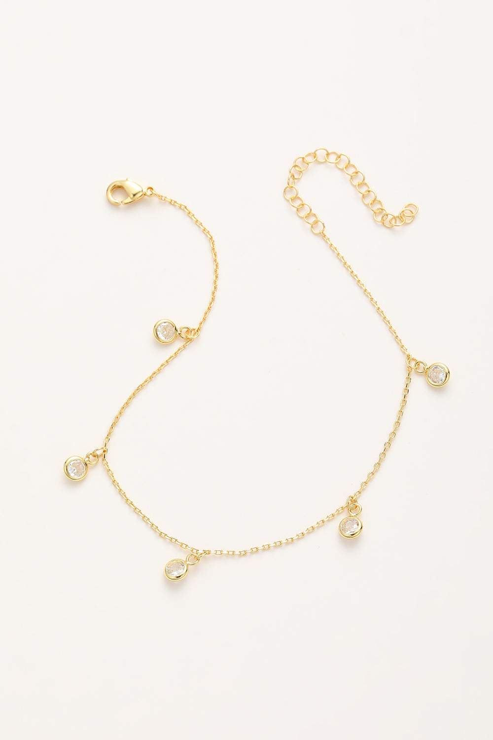 Ankle chain with zirconia pendant