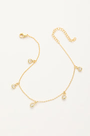 Fußkette mit Zirkonia Anhänger