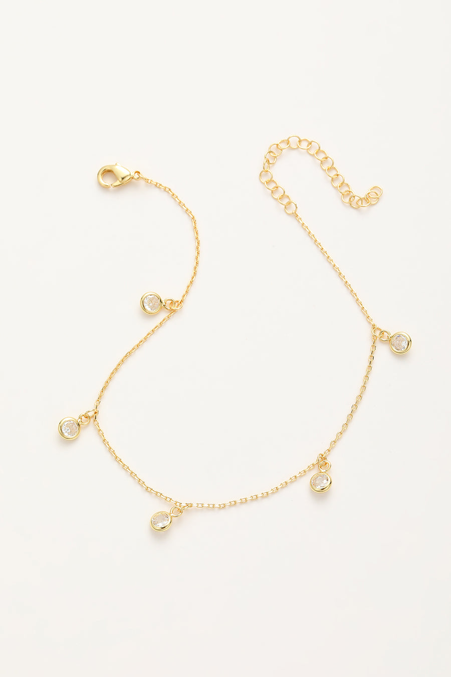 Bracelet de cheville avec pendentif en zircone