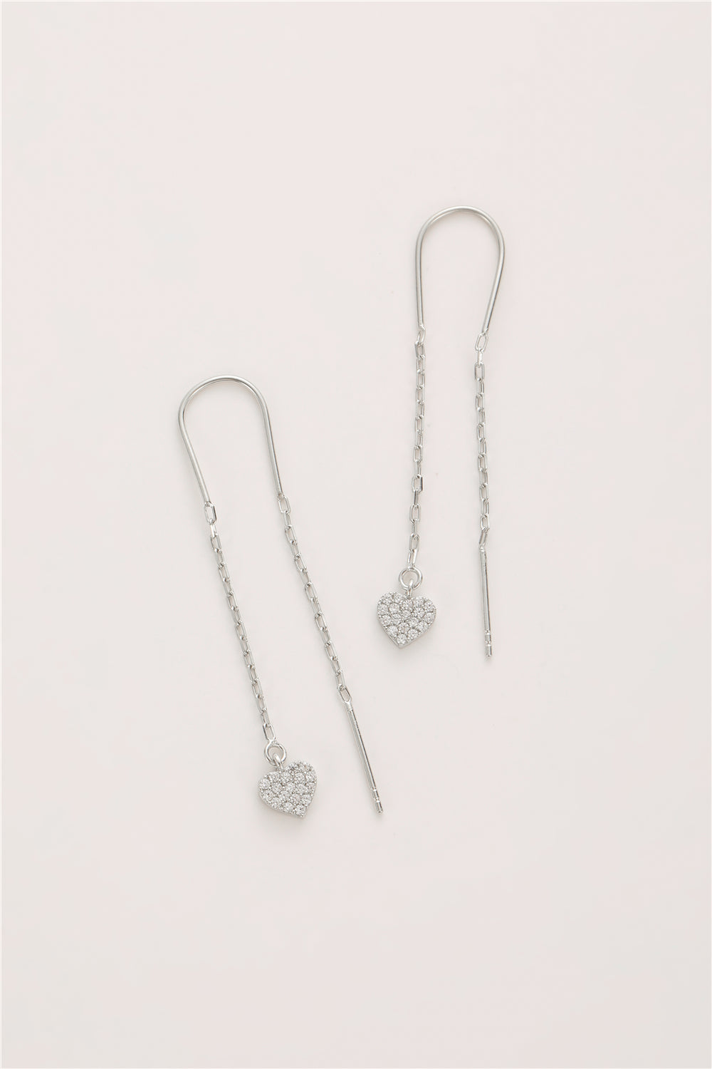 Double strand heart earrings
