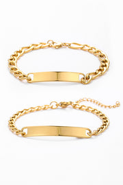Bracelet d'identification partenaire doré avec gravure (fin)