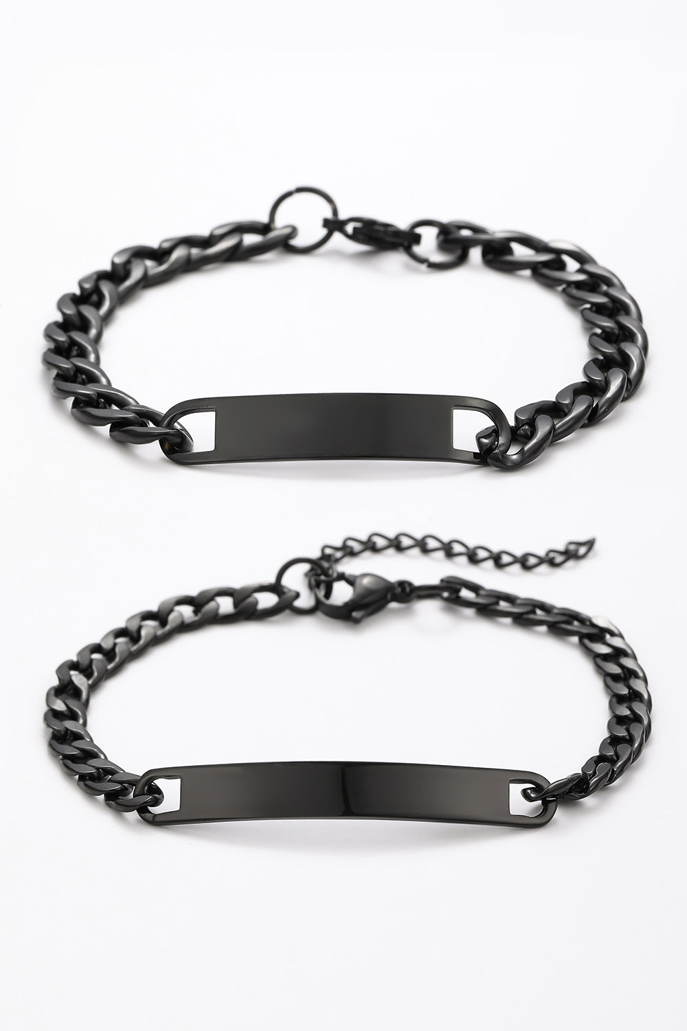 ID partner bracelet with engraving - Black version