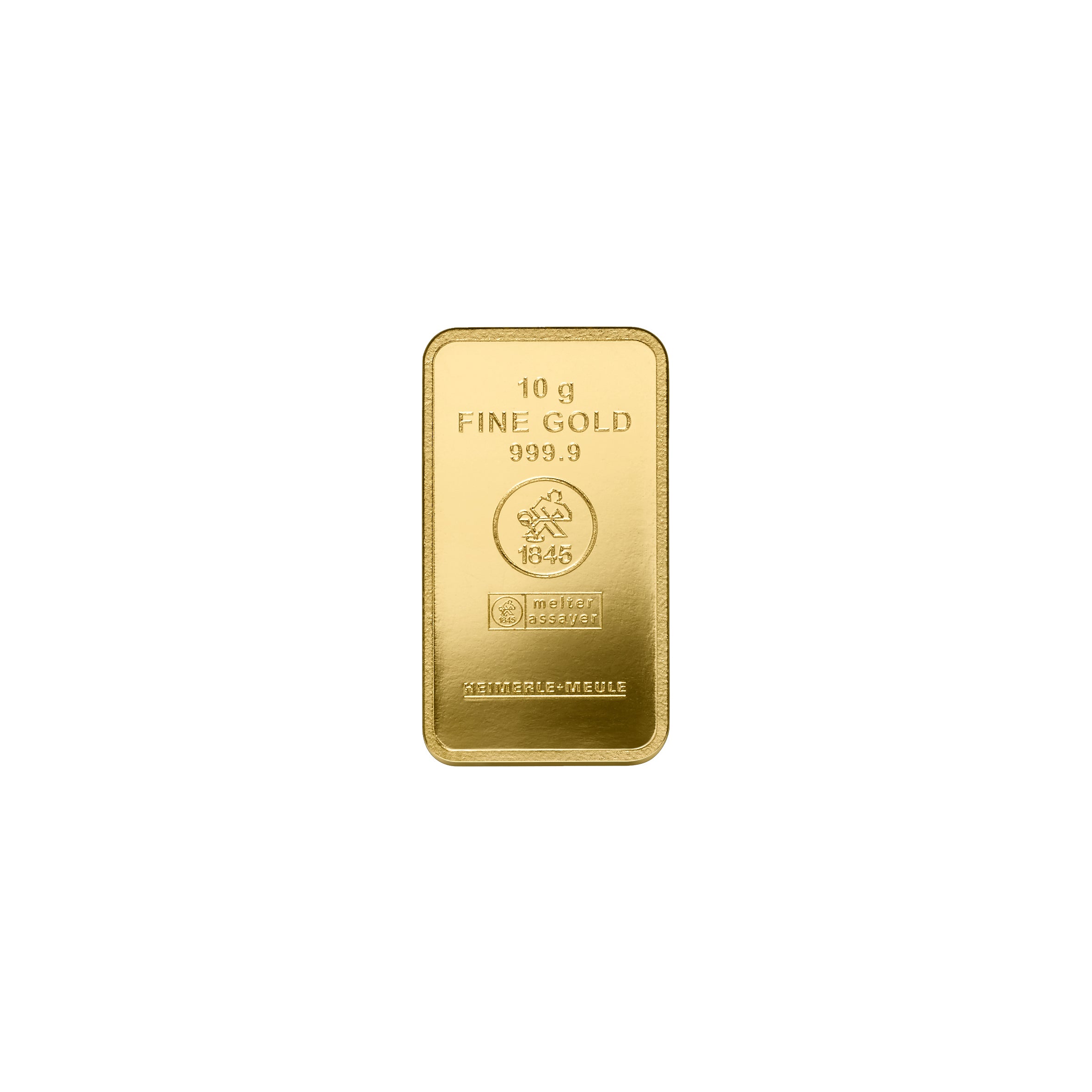 Lingot d'or fin 10 g, frappé