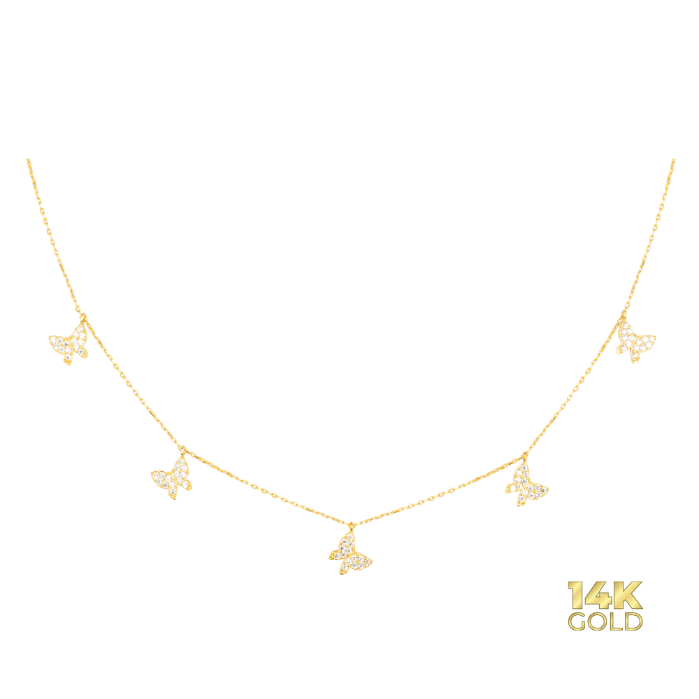 14K - 585 gold butterfly necklace