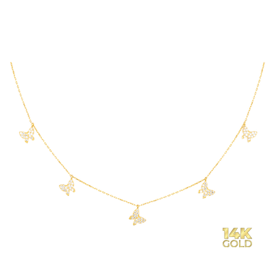 14K - 585 gold butterfly necklace