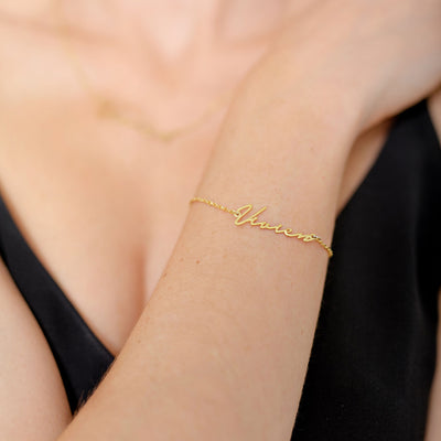 14K - 585 gold name bracelet - Var. Notera