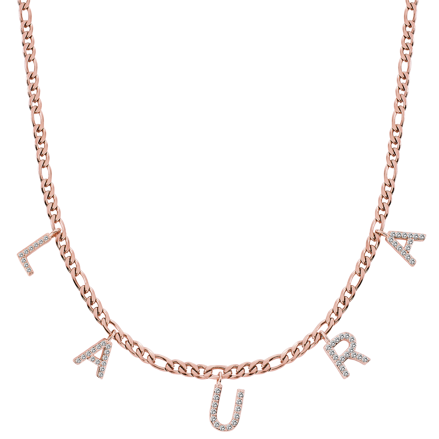 Letter choker with zirconia