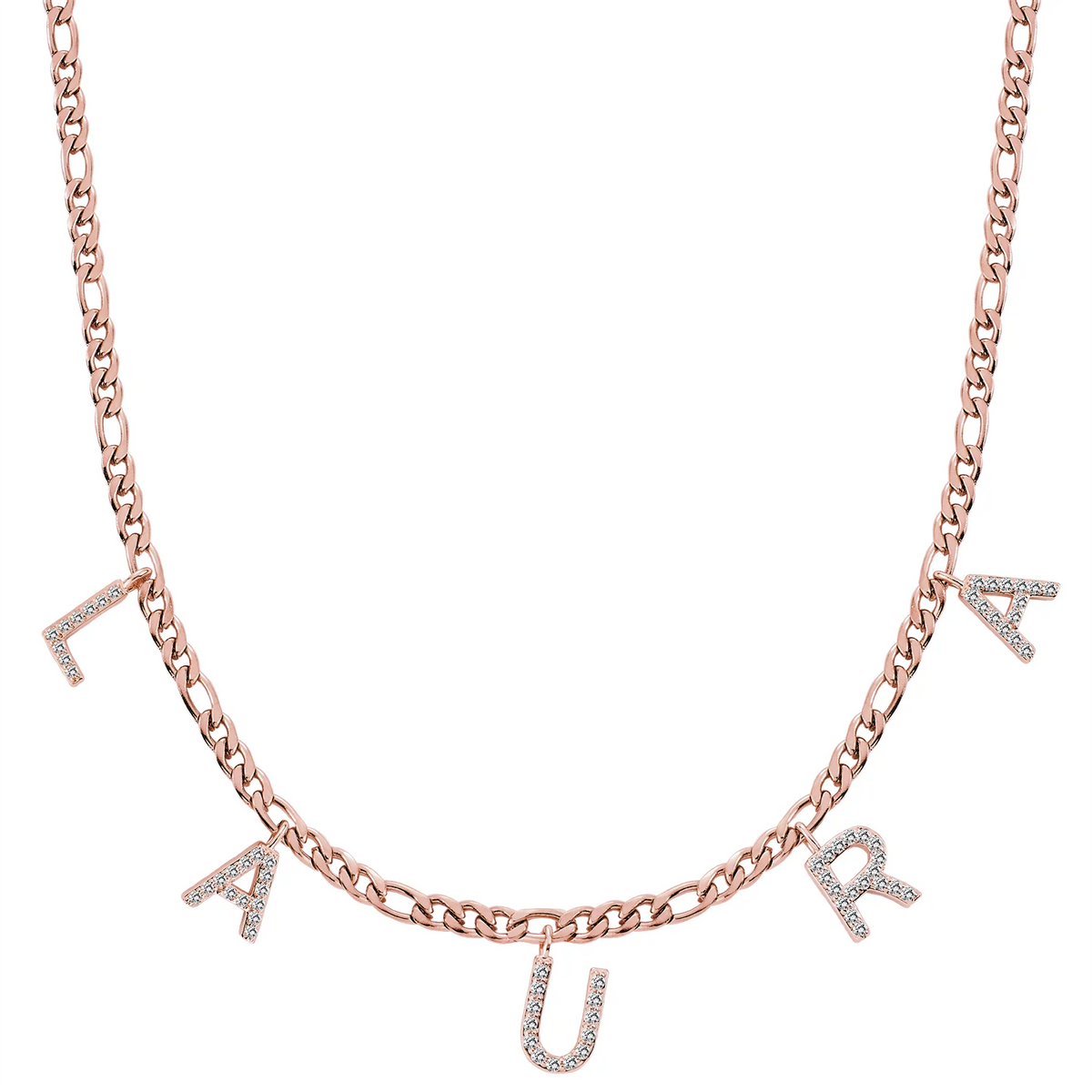 Letter choker with zirconia