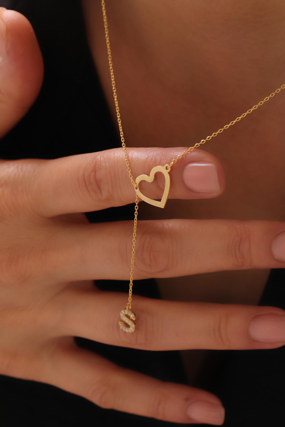 Herz mit Zirkonia Buchstabenkette