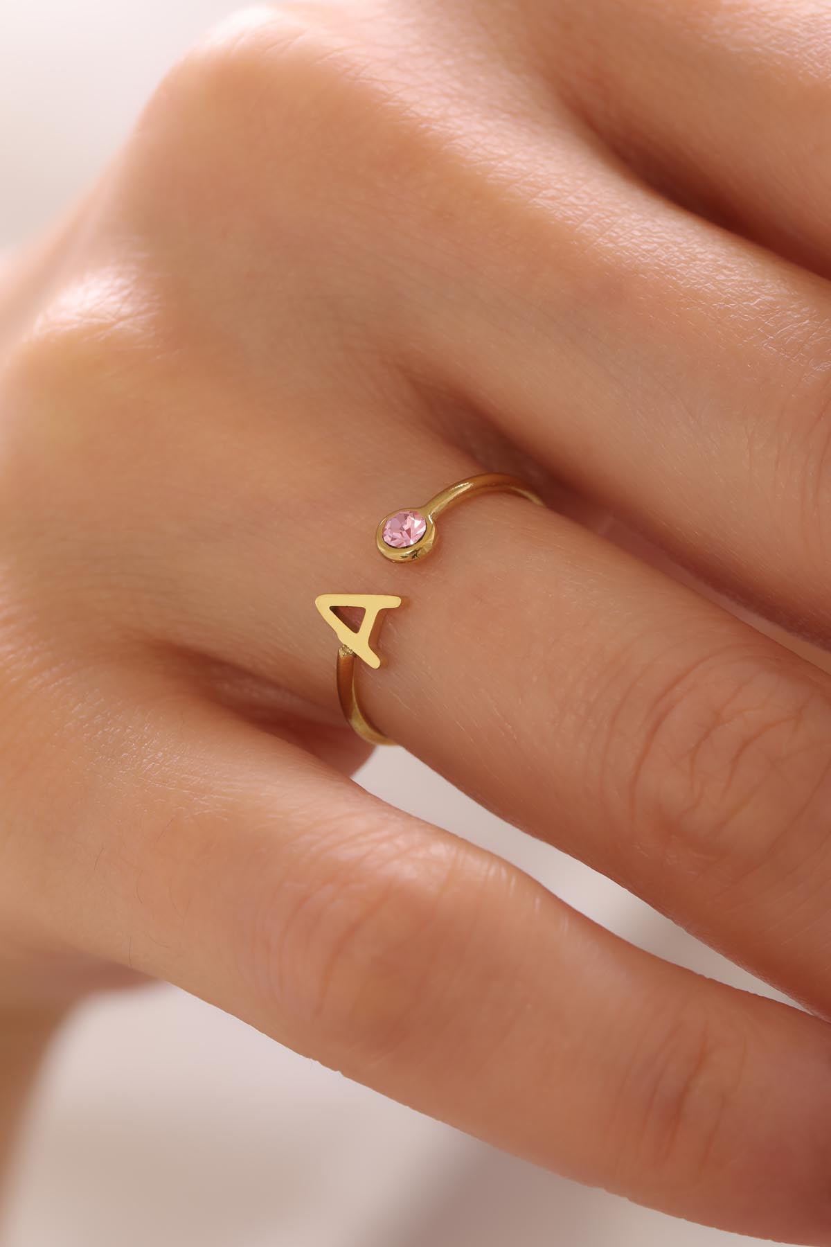 Birthstones Letter Ring