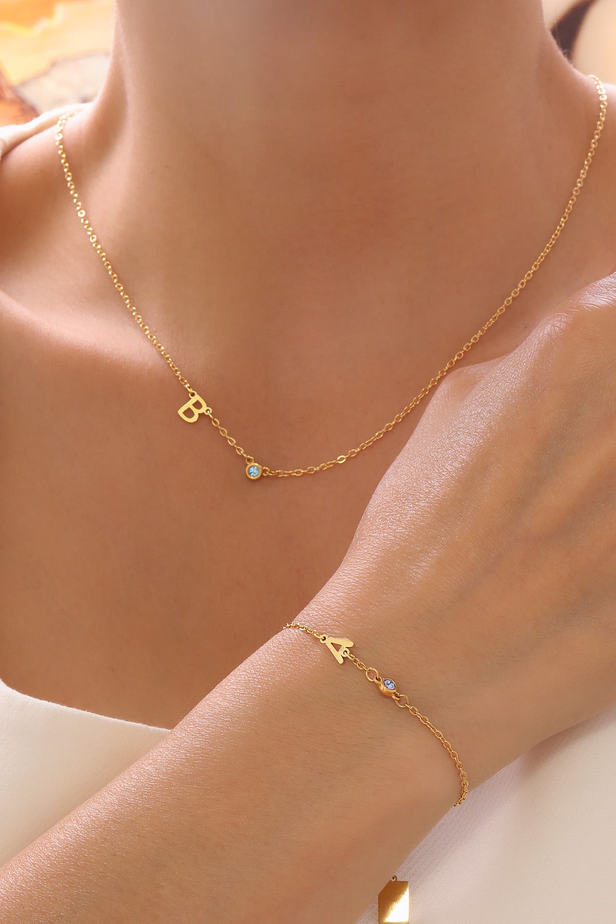 Birthstones Letter Halskette