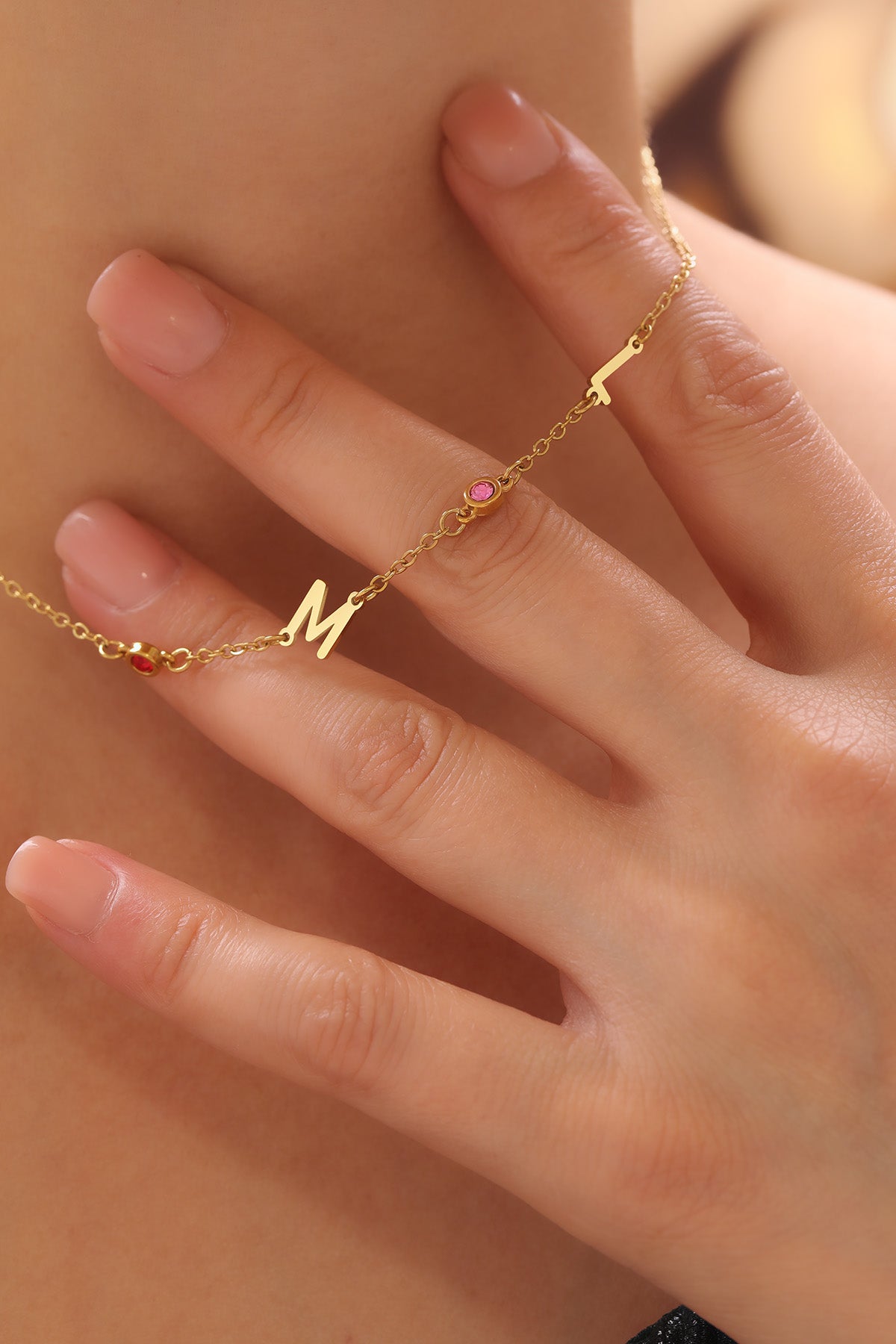 Birthstones Letter Halskette