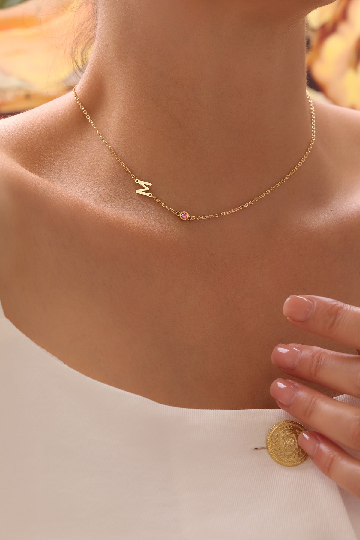 Birthstones Letter Halskette