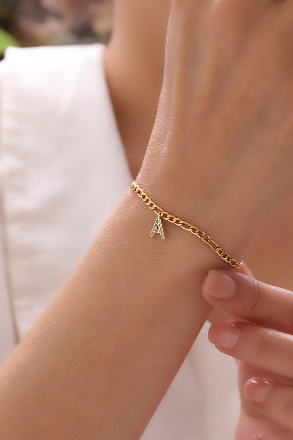 Bracelet Figaro with letter