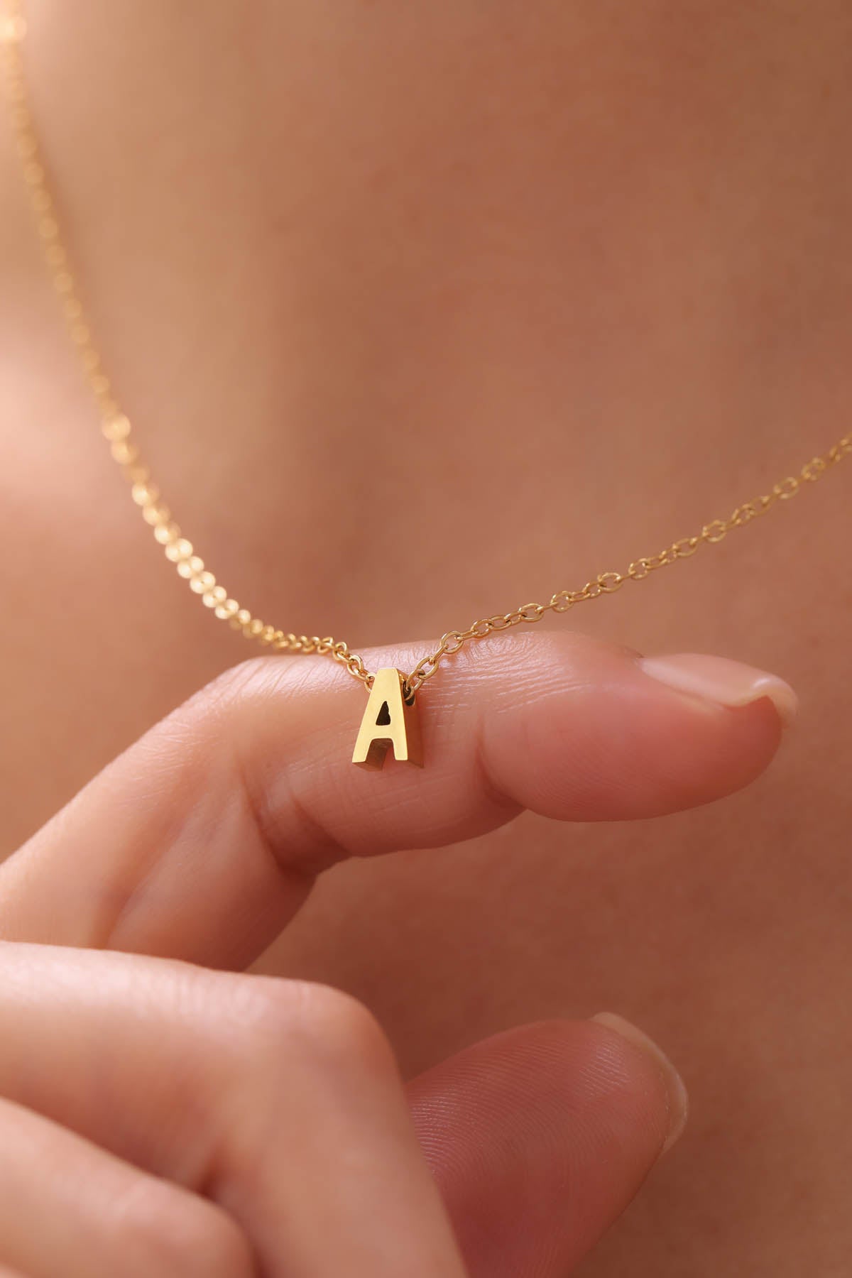 Tiny Letter Necklace