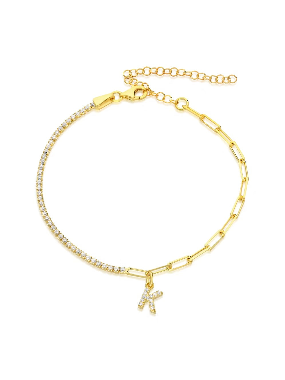 Armband mit Initial & Zirkonia