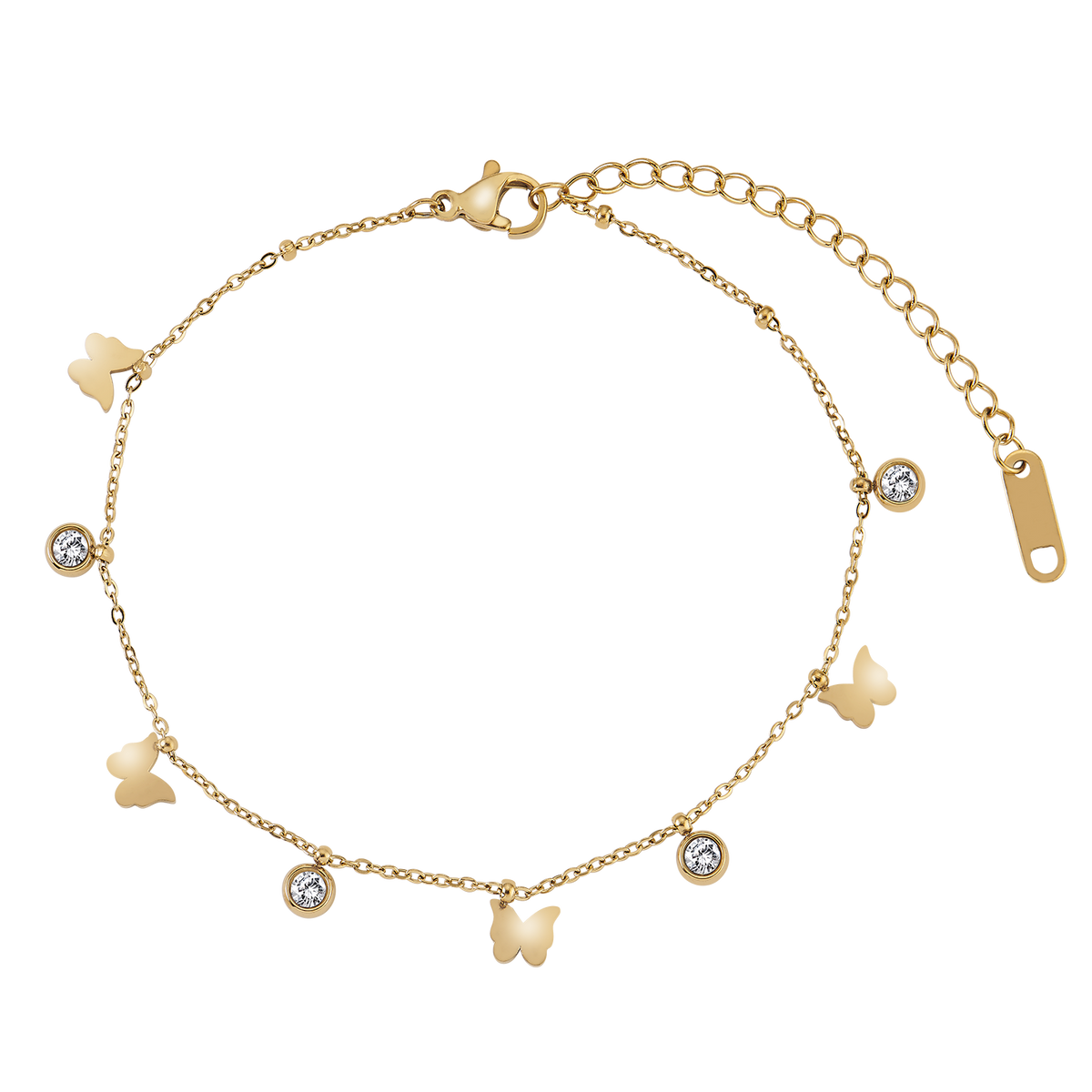 Bracelet papillon brillant en zircone cubique