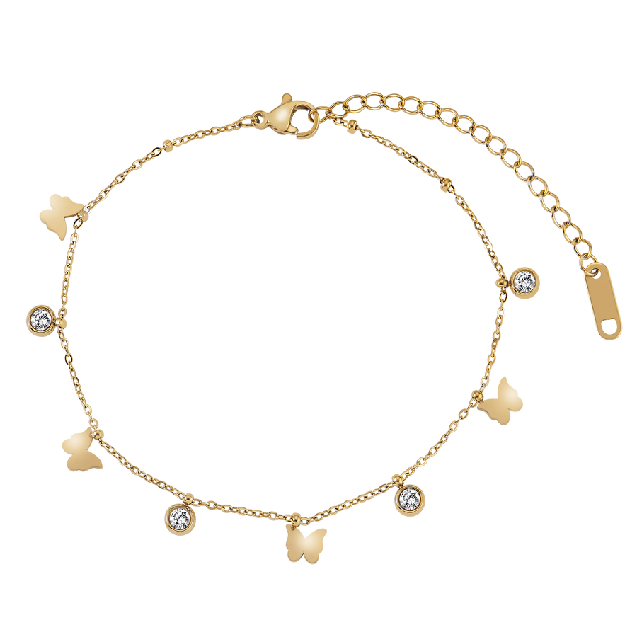 Bracelet papillon brillant en zircone cubique