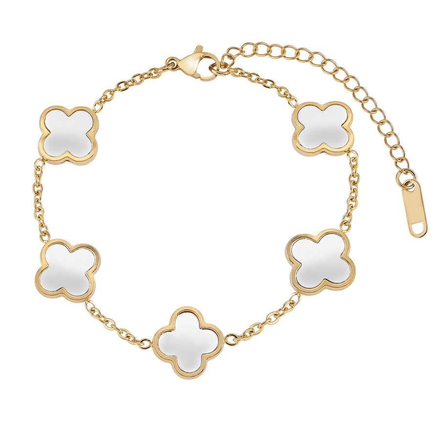 White Multiple Leaf Armband