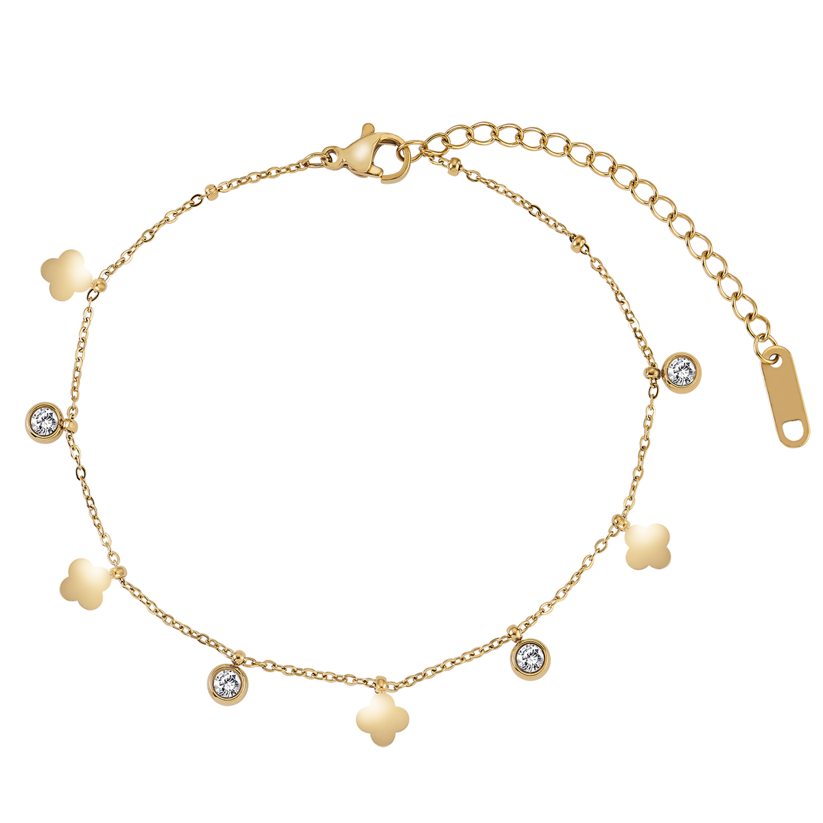 Bracelet en zircone feuille brillante