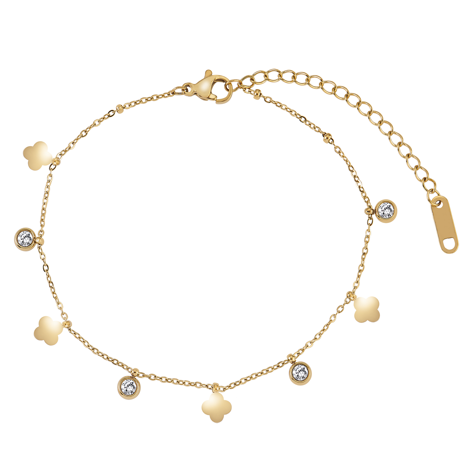 Bracelet en zircone feuille brillante
