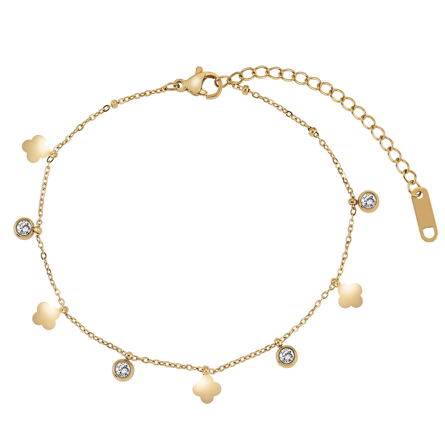 Bracelet en zircone feuille brillante