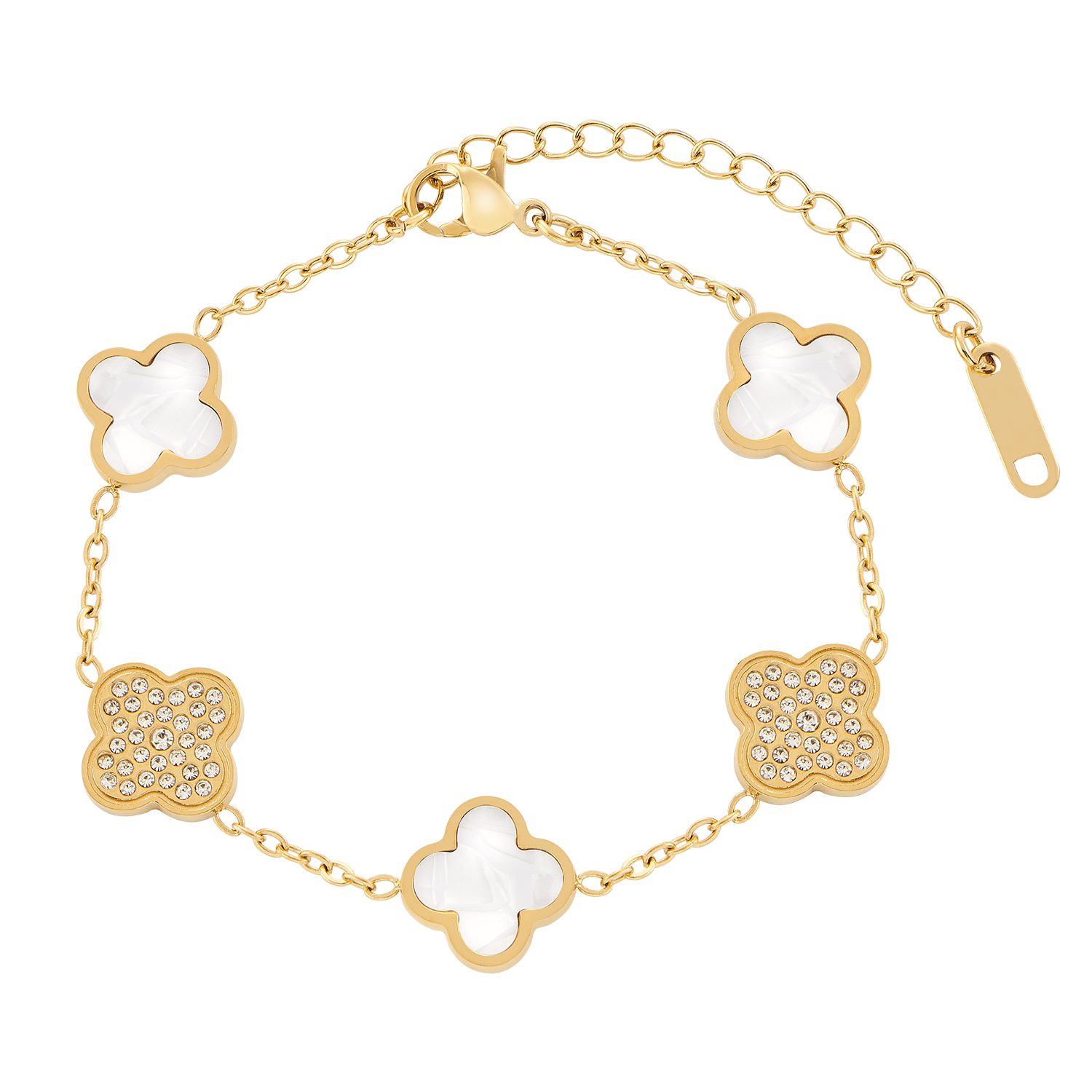 Sparkling White Leaf Armband