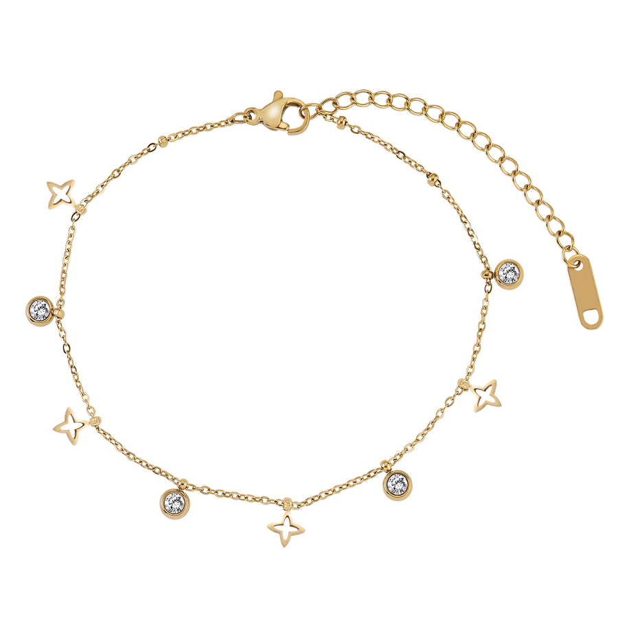 Bracelet en zircone à fleurs brillantes