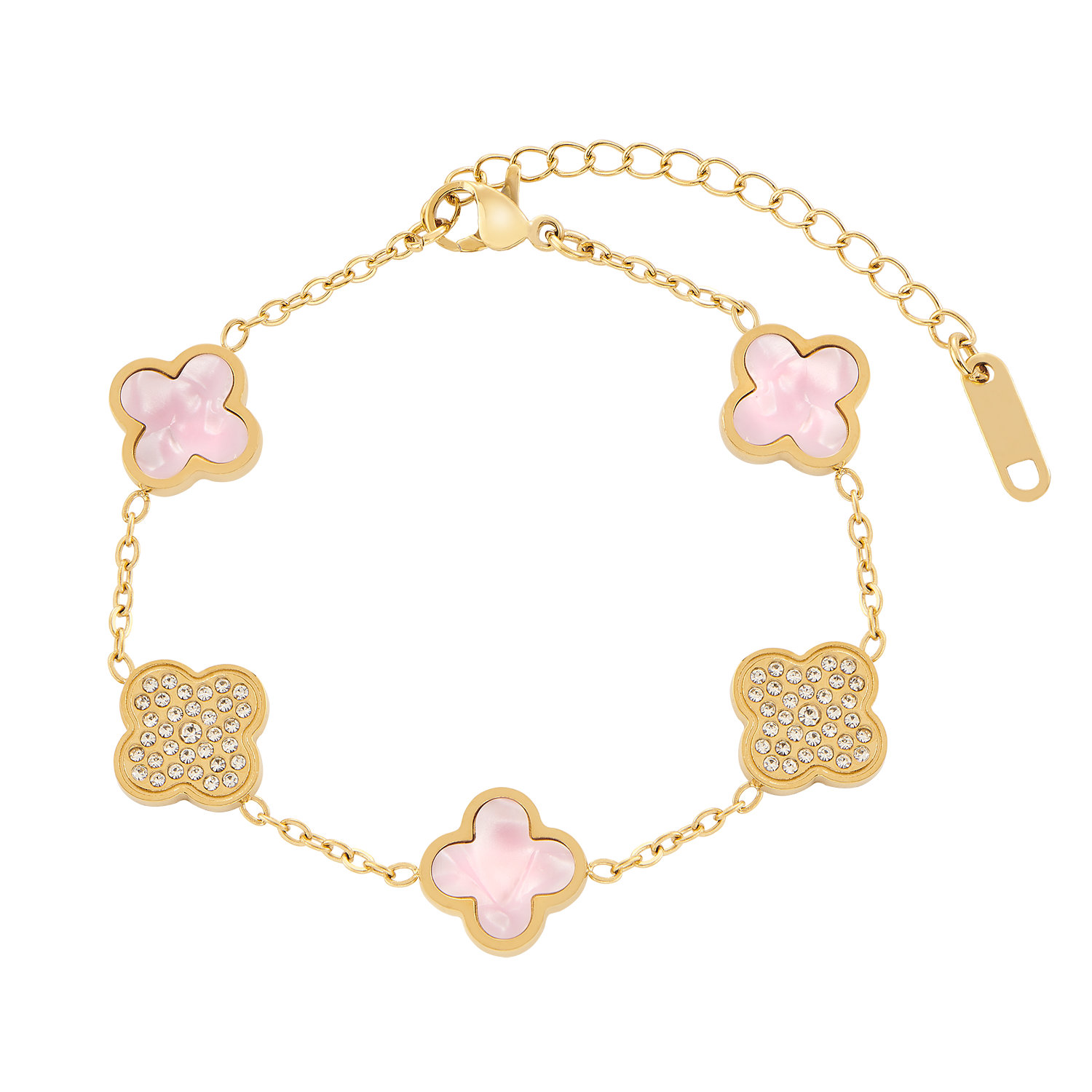 Sparkling Pink Leaf Armband