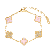 Sparkling Pink Leaf Armband
