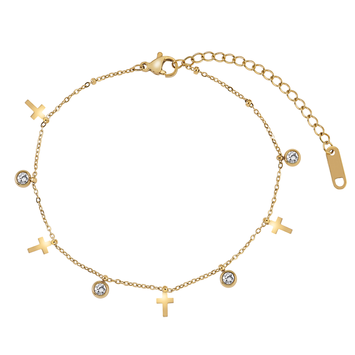 Bracelet croix brillante en zircone