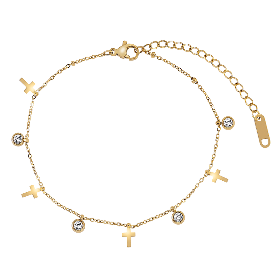 Bracelet croix brillante en zircone