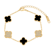 Sparkling Black Leaf Armband