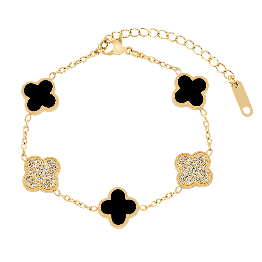 Bracelet Feuille Noire Scintillante
